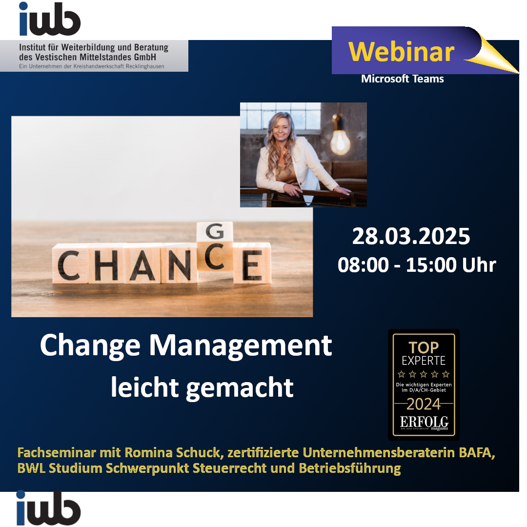 Werbebanner Webinas Chancge Management leicht gemacht